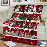 Boston Terrier Snow Christmas Blanket