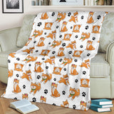 Shiba Inu Paw Blanket