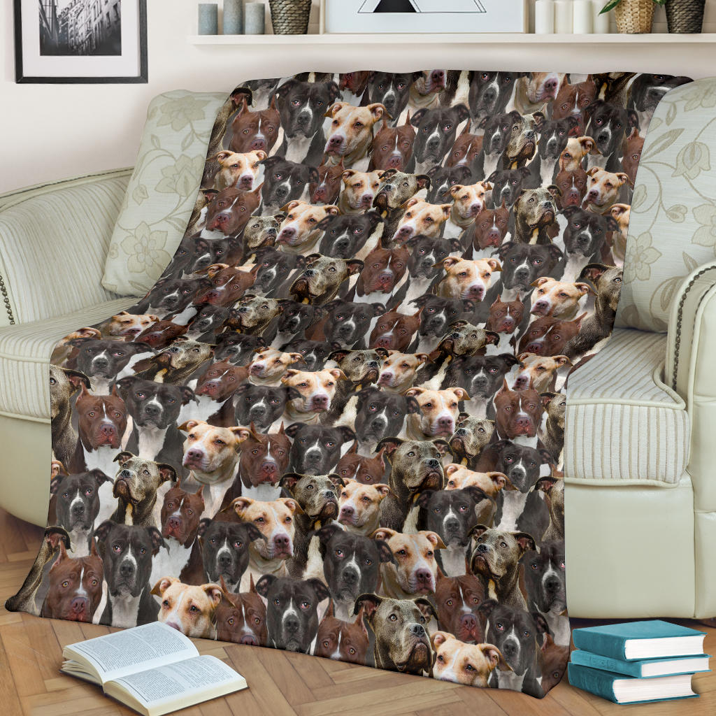 American Pit Bull Terrier Full Face Blanket