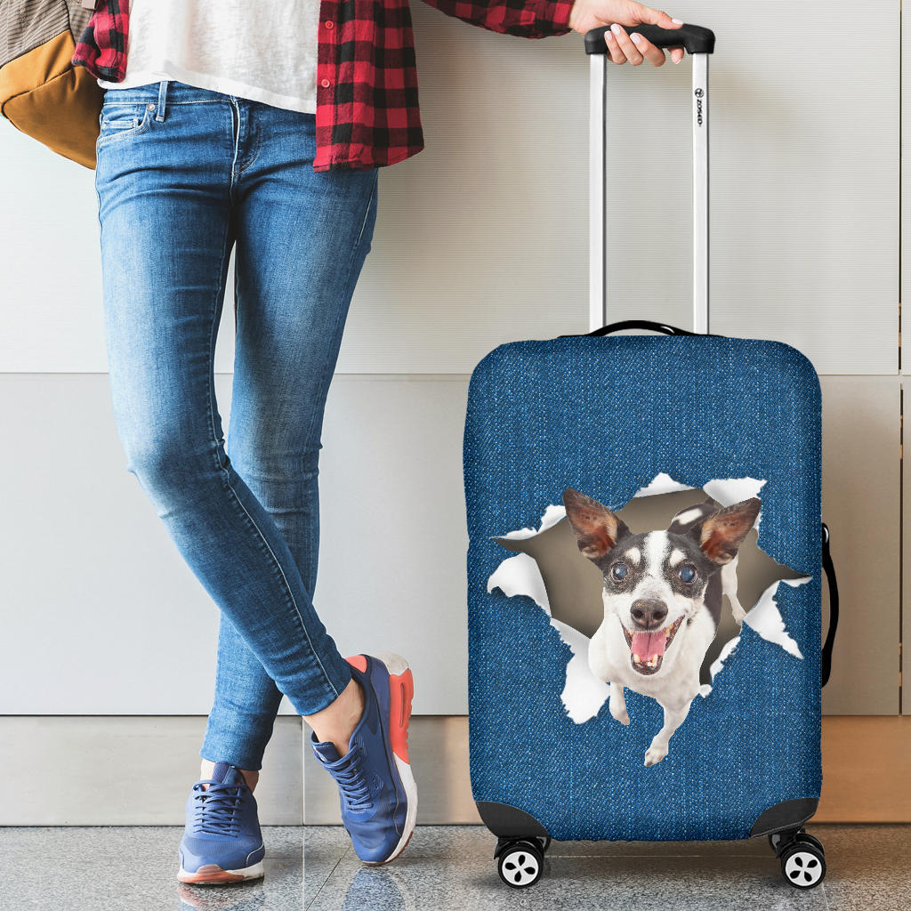 Rat Terrier Torn Paper Luggage Covers