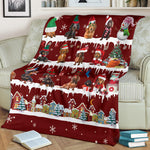 Dachshund Snow Christmas Blanket