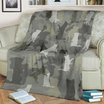 Border Collie Camo Blanket