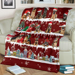 German Shepherd Snow Christmas Blanket