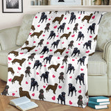 Flat Coated Retriever Heart Blanket