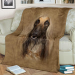 Afghan Hound Face Hair Blanket