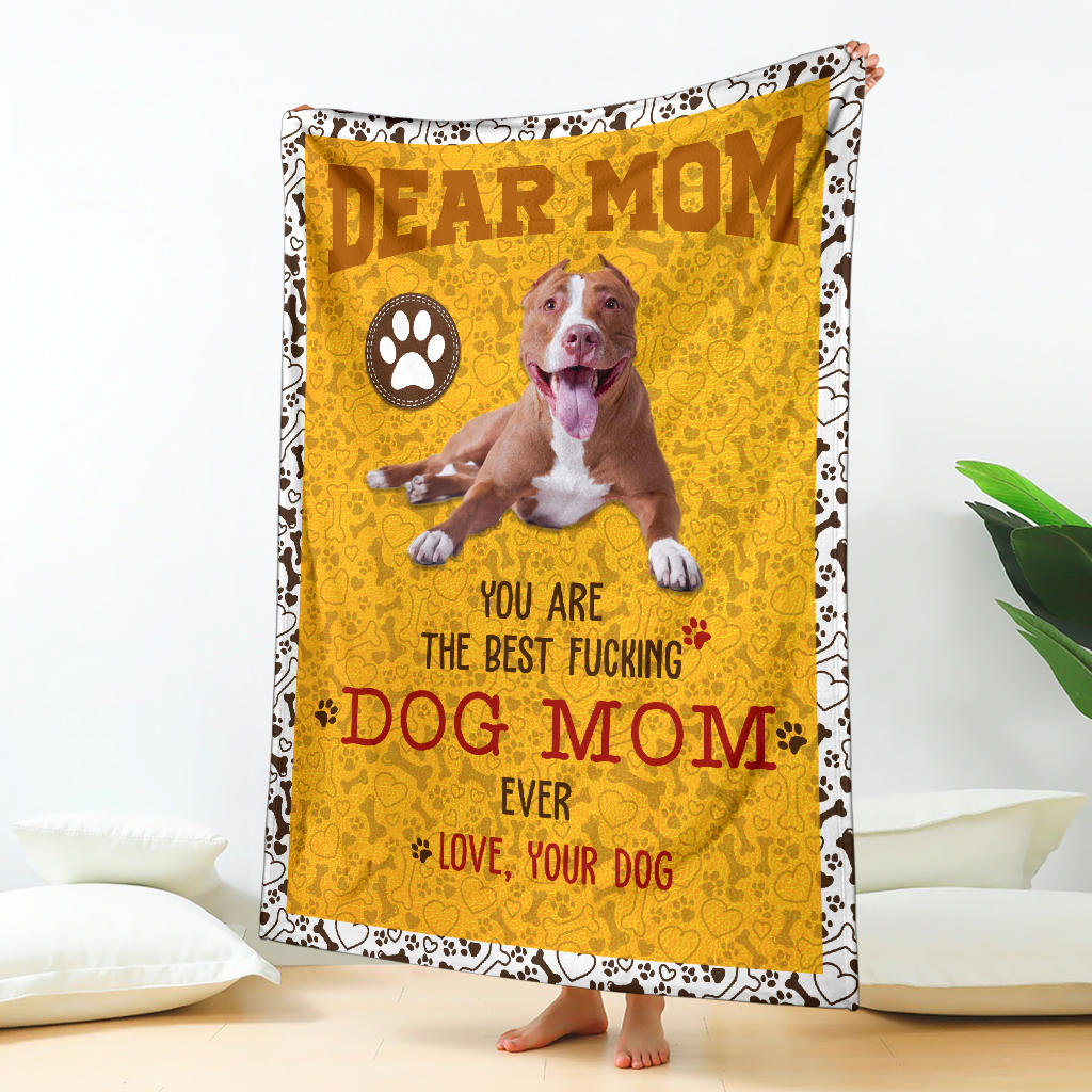 American Pit Bull Terrier-Dog Mom Ever Blanket