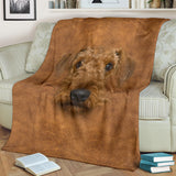 Airedale Terrier Face Hair Blanket