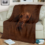 Flat Coated Retriever Face Hair Blanket