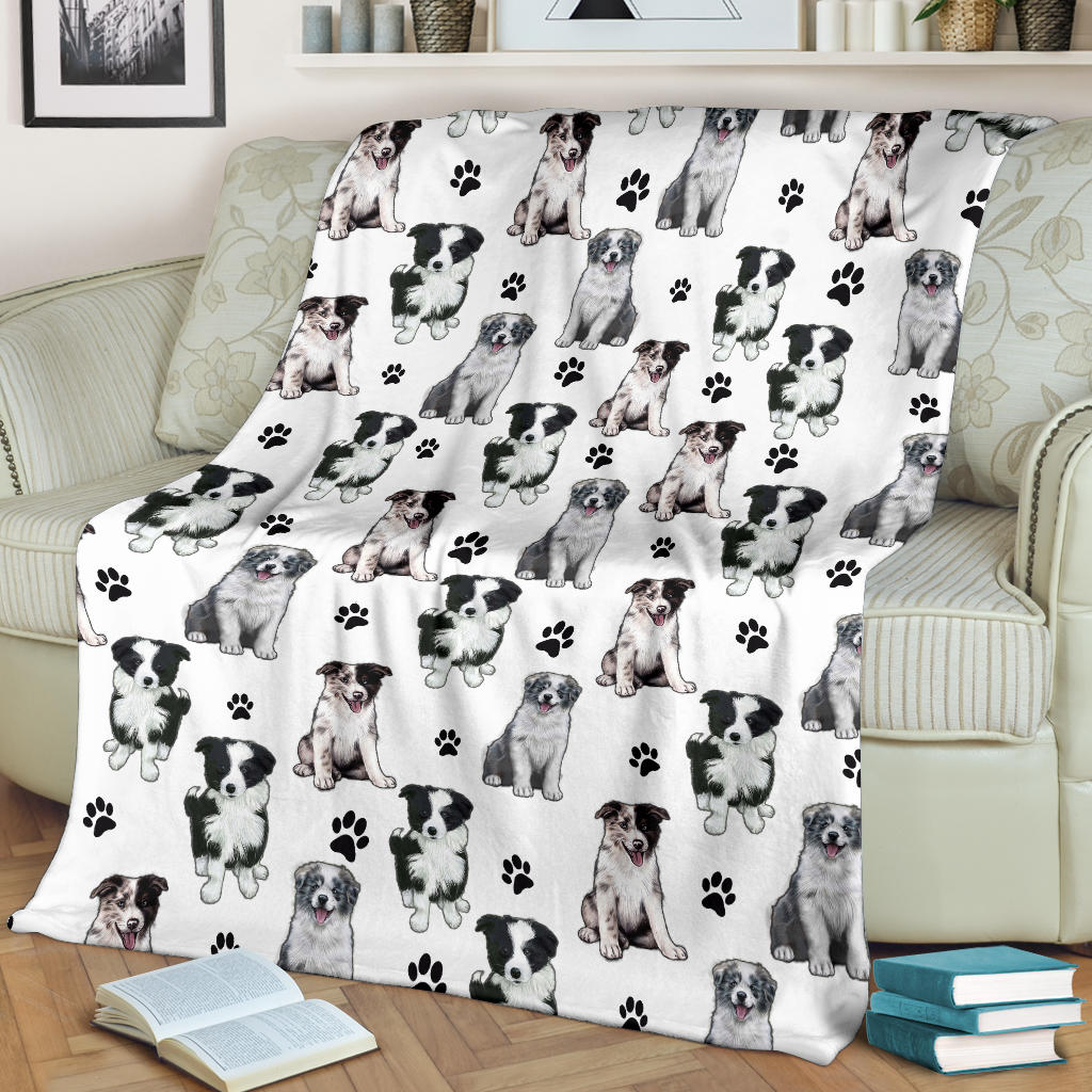 Border Collie Paw Blanket