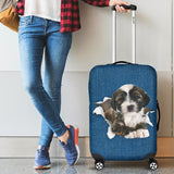 Tibetan Terrier Torn Paper Luggage Covers