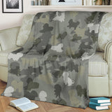 Bolognese Dog Camo Blanket