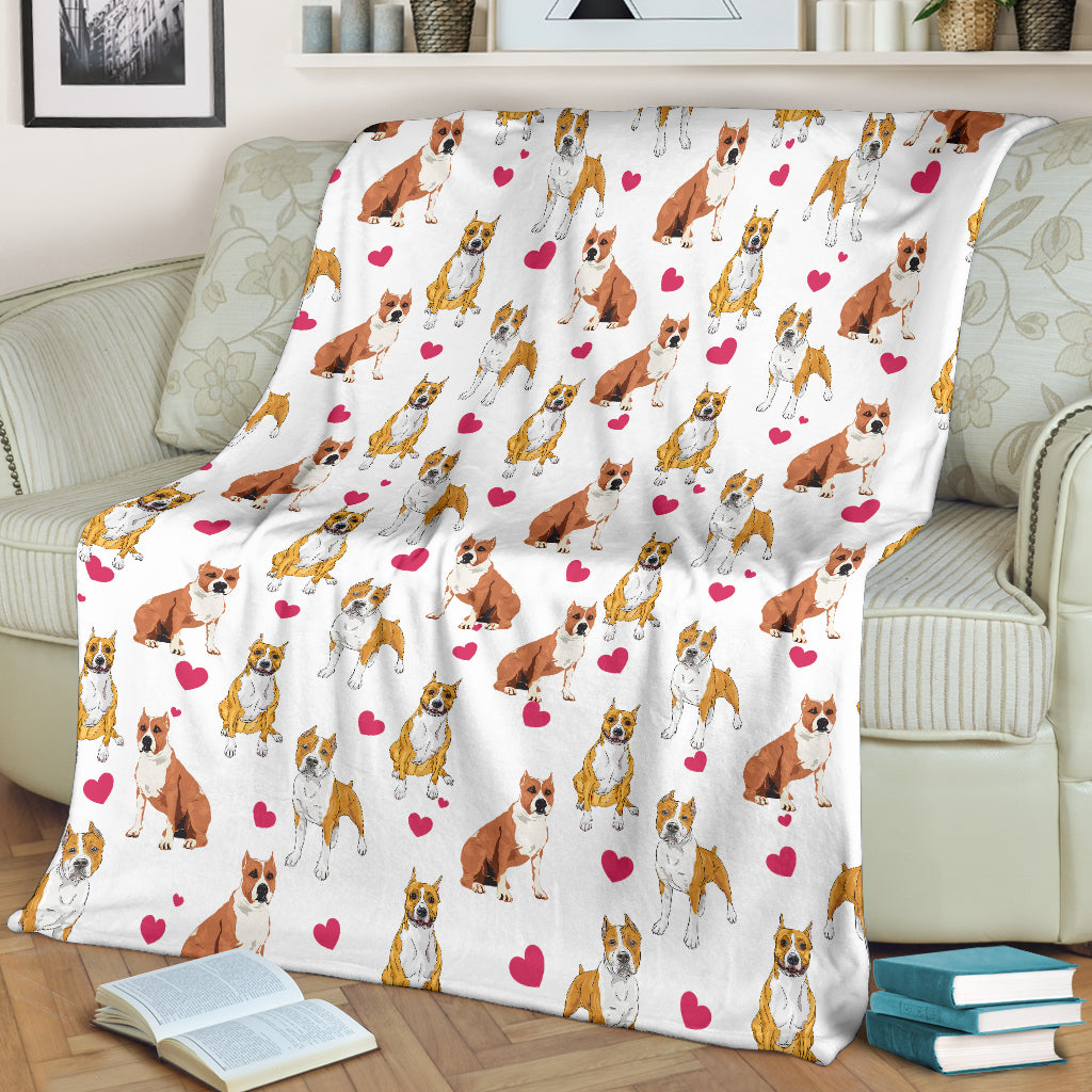 American Pit Bull Terrier Heart Blanket