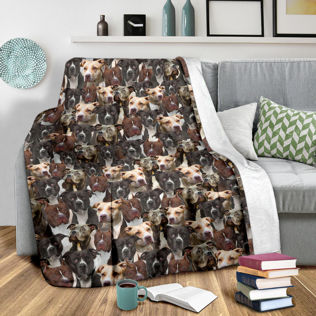 American Pit Bull Terrier Full Face Blanket