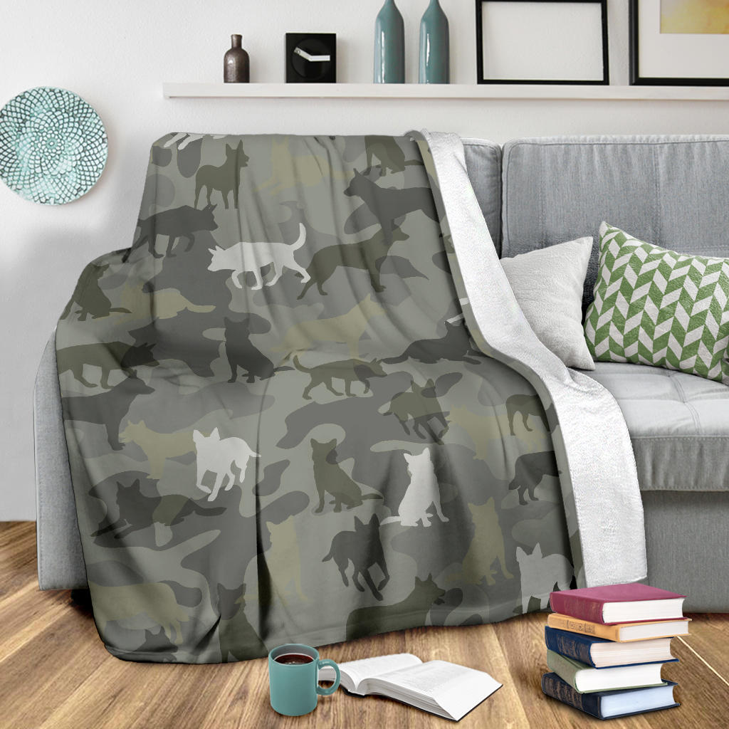 Australian Cattle Dog Camo Blanket