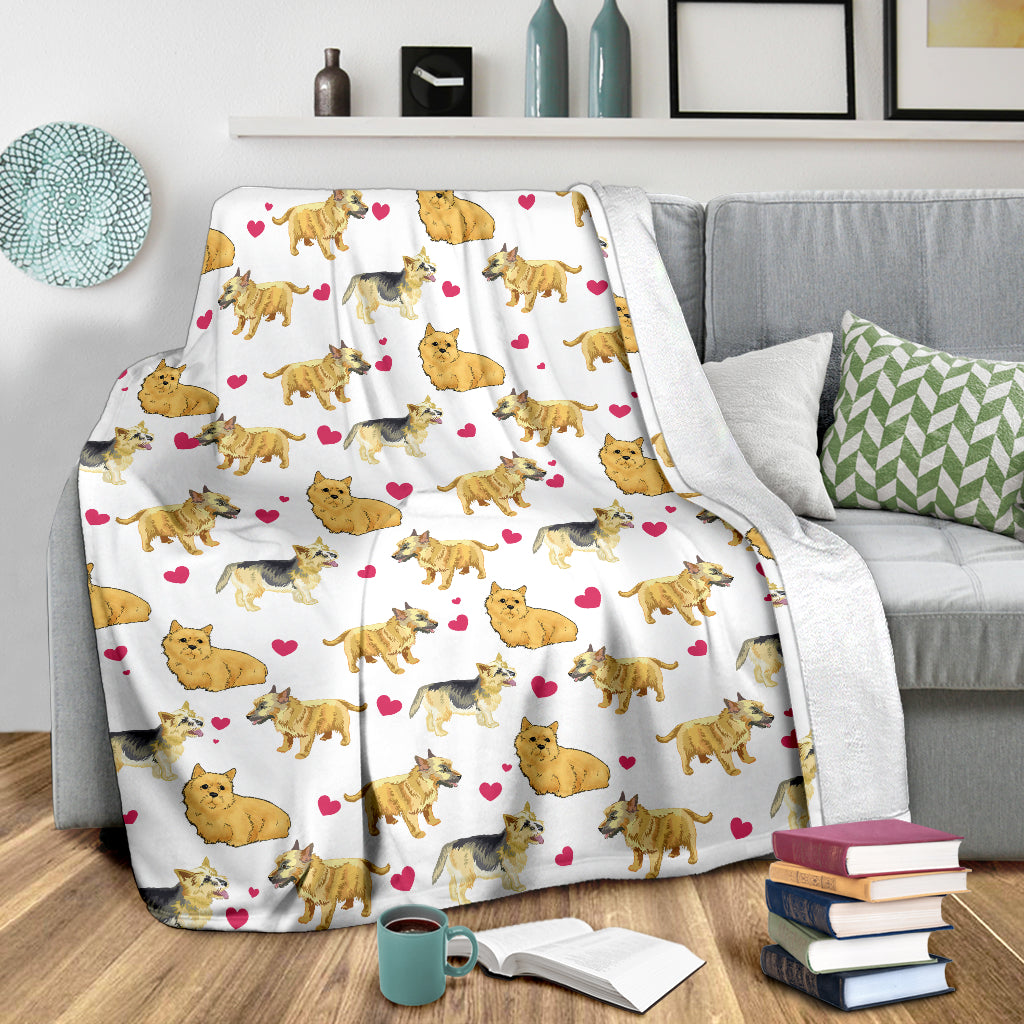 Norwich Terrier Heart Blanket