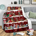 German Shepherd Snow Christmas Blanket