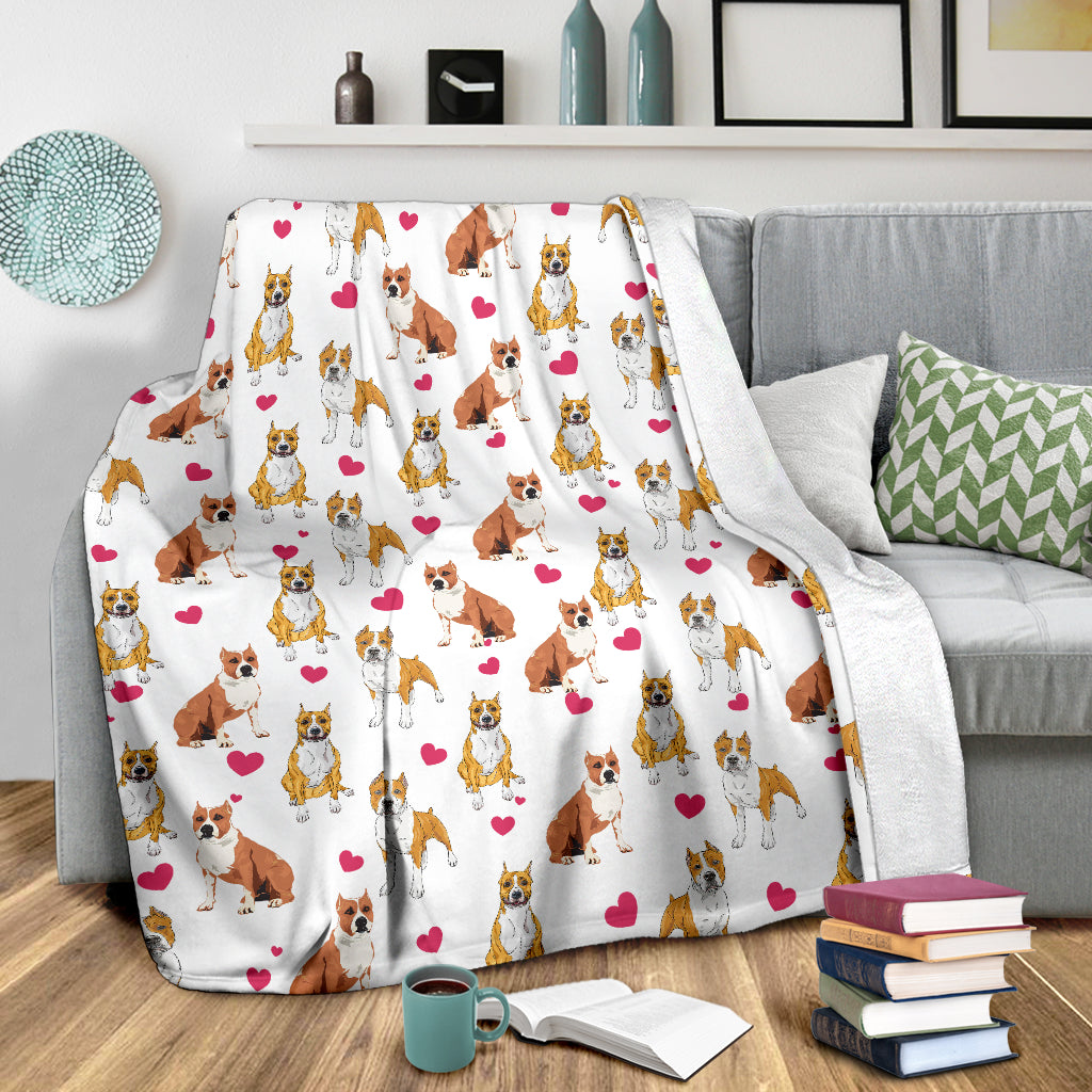 American Pit Bull Terrier Heart Blanket