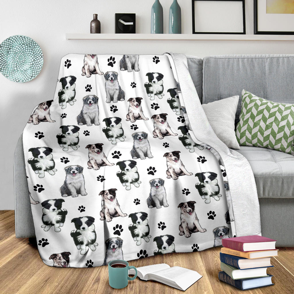 Border Collie Paw Blanket