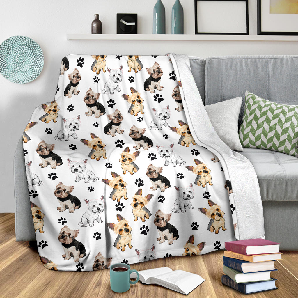 Yorkshire Terrier Paw Blanket