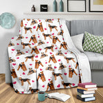 Airedale Terrier Heart Blanket