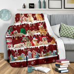 Golden Retriever Snow Christmas Blanket