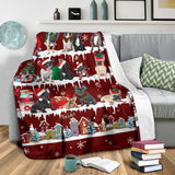 French Bulldog Snow Christmas Blanket