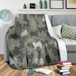 American Eskimo Dog Camo Blanket