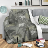 Boston Terrier Camo Blanket