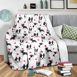 Boston Terrier Heart Blanket