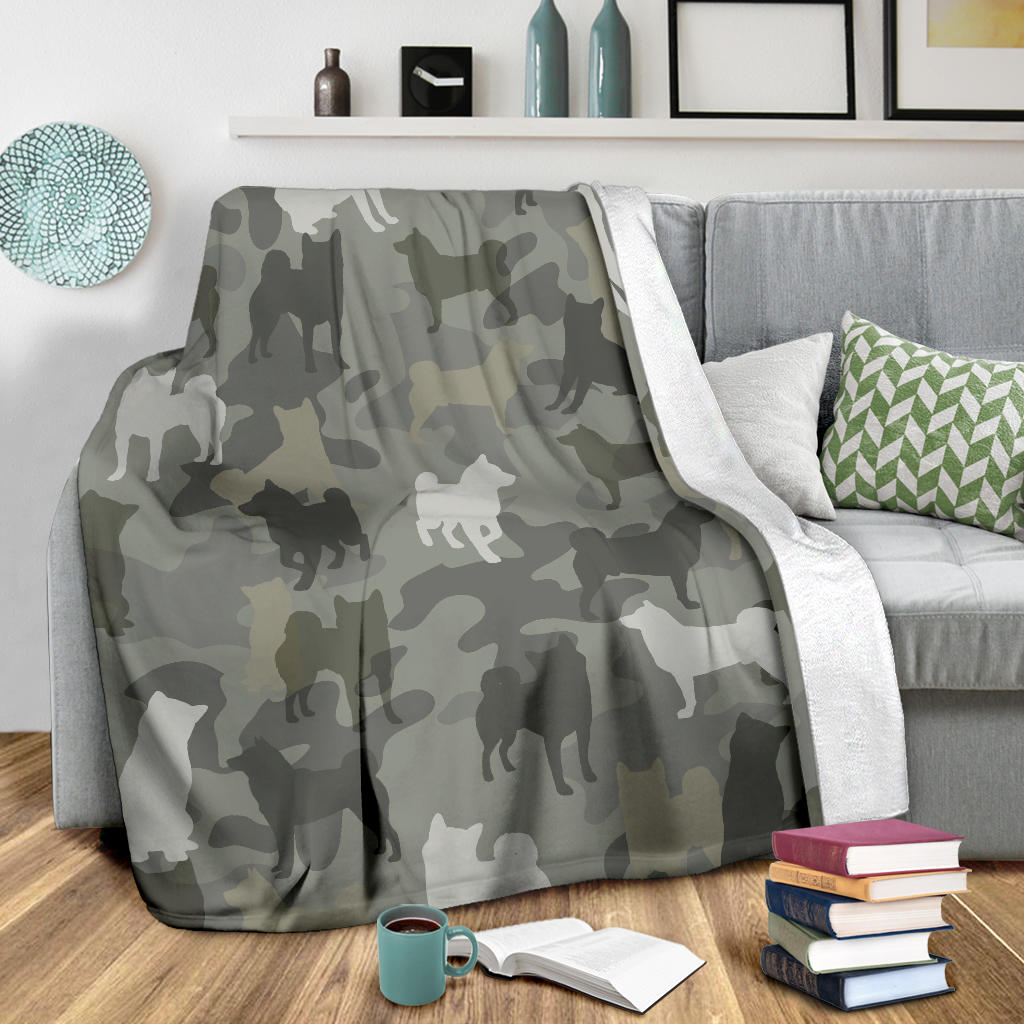 Shiba Inu Camo Blanket