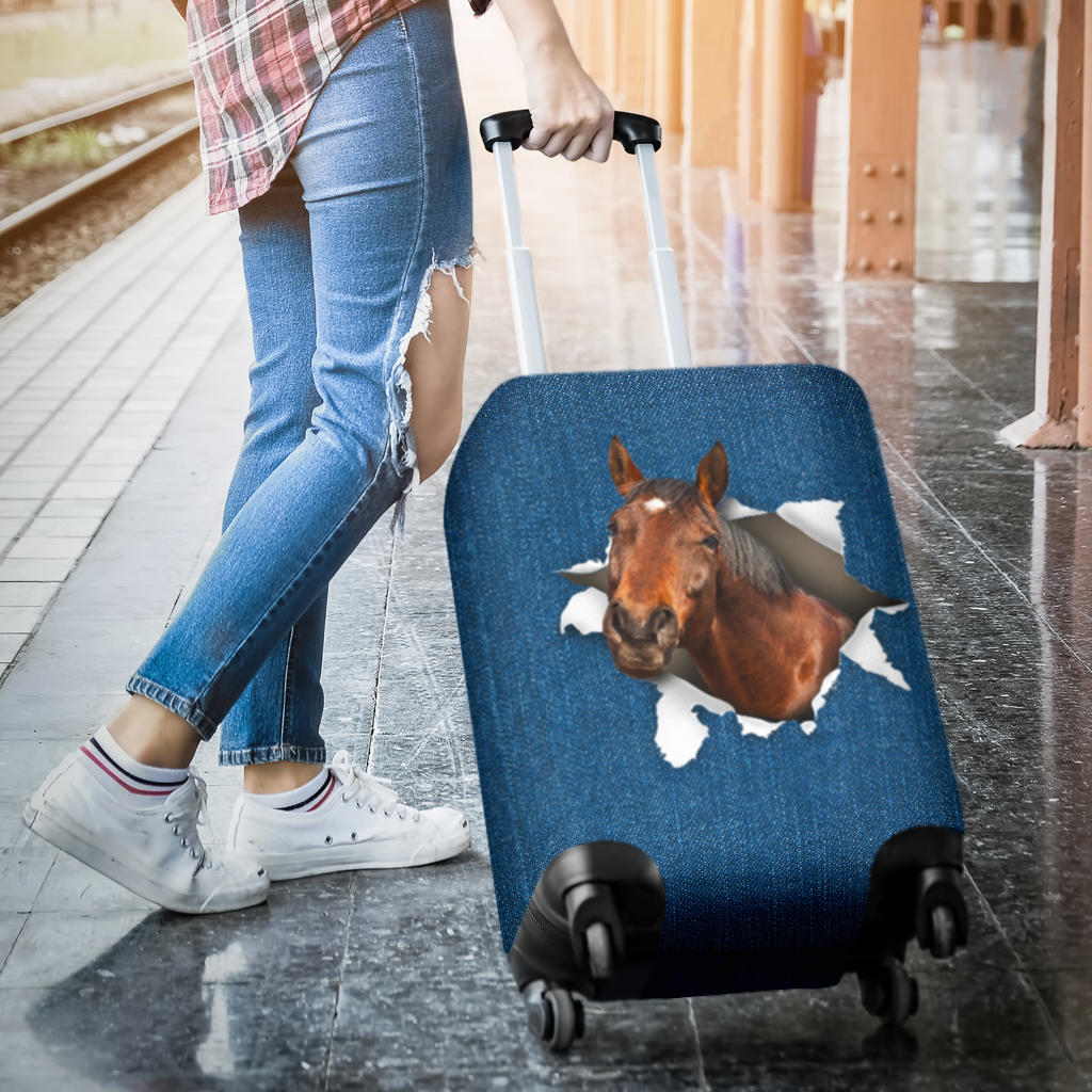 Horse Torn Paper Luggage Covers