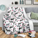 Bearded Collie Heart Blanket