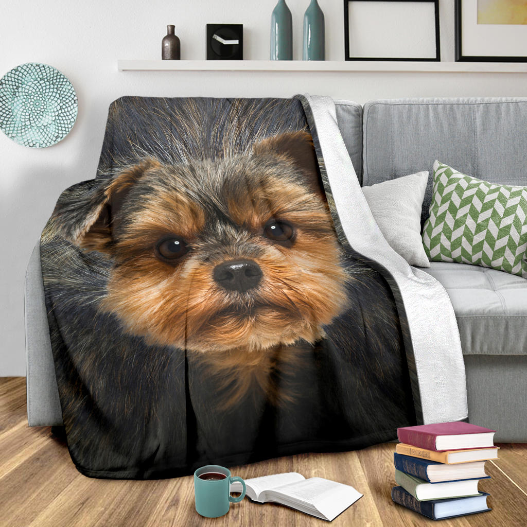 Yorkshire Terrier Face Hair Blanket