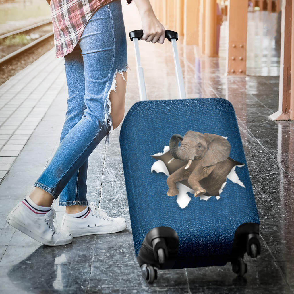 Elephant Torn Paper Luggage Covers