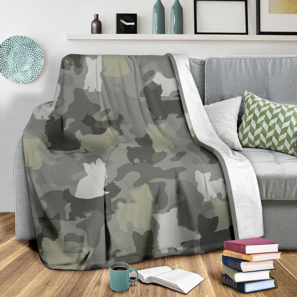 Yorkshire Terrier Camo Blanket