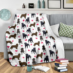 Flat Coated Retriever Heart Blanket