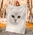 White Cat Face Hair Blanket