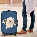 Bolognese dog Torn Paper Luggage Covers