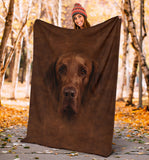 Flat Coated Retriever Face Hair Blanket