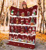 Dachshund Snow Christmas Blanket