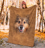 Shetland Sheepdog Face Hair Blanket