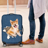 Akita Torn Paper Luggage Covers