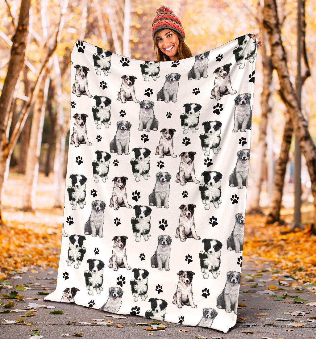 Border Collie Paw Blanket