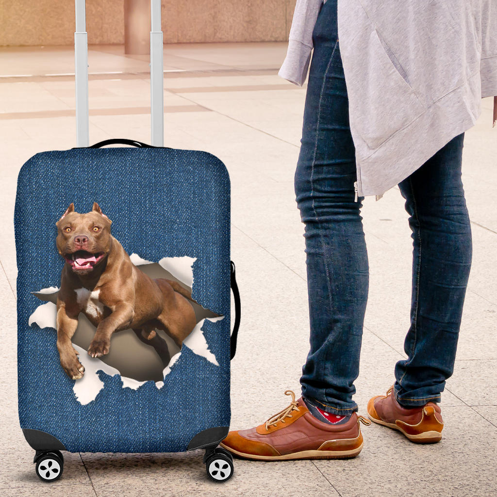 American Pit Bull Terrier Torn Paper Luggage Covers