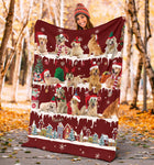 Golden Retriever Snow Christmas Blanket