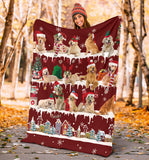 Golden Retriever Snow Christmas Blanket