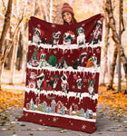 Boston Terrier Snow Christmas Blanket