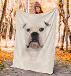 American Bulldog Face Hair Blanket