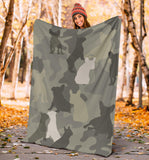 French Bulldog Camo Blanket