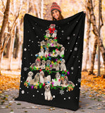 Shih Tzu Christmas Tree Blanket